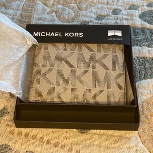 Michael Kors Beige Monogram Card Holder